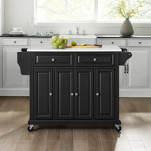 Load image into Gallery viewer, Full Size Stone Top Kitchen Cart Black/White
