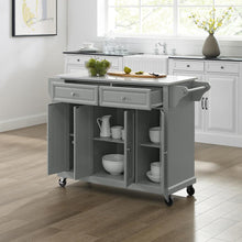 Load image into Gallery viewer, Full Size Stone Top Kitchen Cart Gray/White
