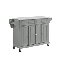Load image into Gallery viewer, Full Size Stone Top Kitchen Cart Gray/White
