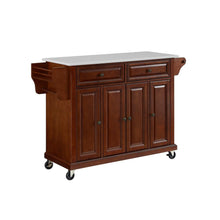 Load image into Gallery viewer, Full Size Stone Top Kitchen Cart Mahogany/White
