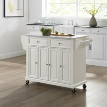 Load image into Gallery viewer, Full Size Stone Top Kitchen Cart White/White
