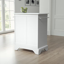 Load image into Gallery viewer, Lafayette Stone Top Portable Kitchen Island/Cart White/White

