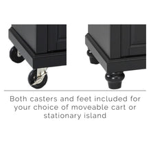 Load image into Gallery viewer, Cambridge Stone Top Portable Kitchen Island/Cart Black/White
