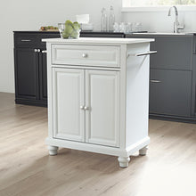 Load image into Gallery viewer, Cambridge Stone Top Portable Kitchen Island/Cart White/White
