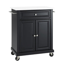 Load image into Gallery viewer, Compact Stone Top Kitchen Cart Black/White
