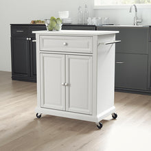 Load image into Gallery viewer, Compact Stone Top Kitchen Cart White/White
