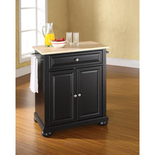 Load image into Gallery viewer, Alexandria Wood Top Portable Kitchen Island/Cart Black/Natural

