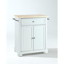 Load image into Gallery viewer, Alexandria Wood Top Portable Kitchen Island/Cart White/Natural
