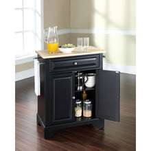Load image into Gallery viewer, Lafayette Wood Top Portable Kitchen Island/Cart Black/Natural
