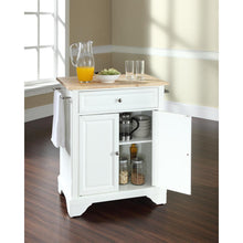 Load image into Gallery viewer, Lafayette Wood Top Portable Kitchen Island/Cart White/Natural
