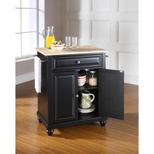 Load image into Gallery viewer, Cambridge Wood Top Portable Kitchen Island/Cart Black/Natural
