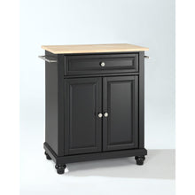 Load image into Gallery viewer, Cambridge Wood Top Portable Kitchen Island/Cart Black/Natural
