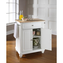 Load image into Gallery viewer, Cambridge Wood Top Portable Kitchen Island/Cart White/Natural
