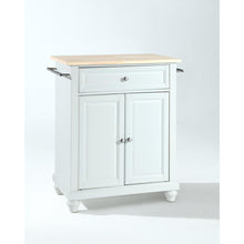 Load image into Gallery viewer, Cambridge Wood Top Portable Kitchen Island/Cart White/Natural
