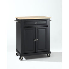 Load image into Gallery viewer, Compact Wood Top Kitchen Cart Black/Natural
