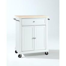 Load image into Gallery viewer, Compact Wood Top Kitchen Cart White/Natural
