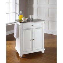 Load image into Gallery viewer, Cambridge Stainless Steel Top Portable Kitchen Island/Cart White/Stainless Steel
