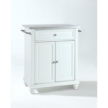 Load image into Gallery viewer, Cambridge Stainless Steel Top Portable Kitchen Island/Cart White/Stainless Steel
