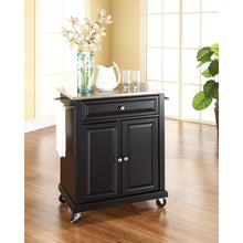 Load image into Gallery viewer, Compact Stainless Steel Top Kitchen Cart Black/Stainless Steel
