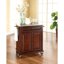 Load image into Gallery viewer, Compact Stainless Steel Top Kitchen Cart Mahogany/Stainless Steel
