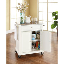Load image into Gallery viewer, Compact Stainless Steel Top Kitchen Cart White/Stainless Steel
