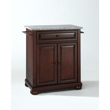Load image into Gallery viewer, Alexandria Granite Top Portable Kitchen Island/Cart Mahogany/Gray
