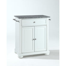 Load image into Gallery viewer, Alexandria Granite Top Portable Kitchen Island/Cart White/Gray
