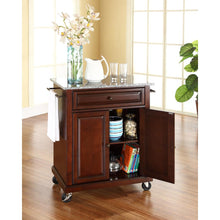 Load image into Gallery viewer, Compact Granite Top Kitchen Cart Mahogany/Gray
