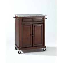 Load image into Gallery viewer, Compact Granite Top Kitchen Cart Mahogany/Gray
