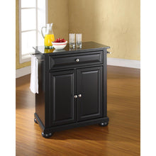Load image into Gallery viewer, Alexandria Granite Top Portable Kitchen Island/Cart Black/Black
