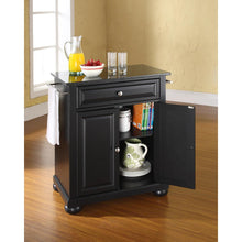 Load image into Gallery viewer, Alexandria Granite Top Portable Kitchen Island/Cart Black/Black
