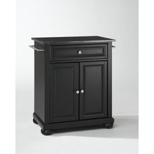 Load image into Gallery viewer, Alexandria Granite Top Portable Kitchen Island/Cart Black/Black
