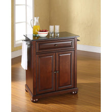 Load image into Gallery viewer, Alexandria Granite Top Portable Kitchen Island/Cart Mahogany/Black

