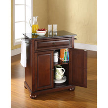Load image into Gallery viewer, Alexandria Granite Top Portable Kitchen Island/Cart Mahogany/Black
