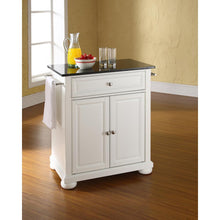 Load image into Gallery viewer, Alexandria Granite Top Portable Kitchen Island/Cart White/Black
