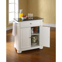 Load image into Gallery viewer, Alexandria Granite Top Portable Kitchen Island/Cart White/Black
