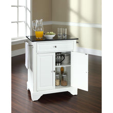 Load image into Gallery viewer, Lafayette Granite Top Portable Kitchen Island/Cart White/Black

