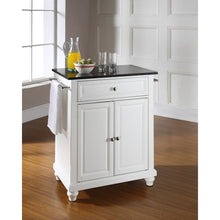 Load image into Gallery viewer, Cambridge Granite Top Portable Kitchen Island/Cart White/Black
