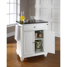 Load image into Gallery viewer, Cambridge Granite Top Portable Kitchen Island/Cart White/Black
