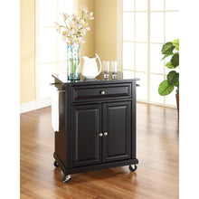Load image into Gallery viewer, Compact Granite Top Kitchen Cart Black/Black
