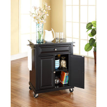 Load image into Gallery viewer, Compact Granite Top Kitchen Cart Black/Black
