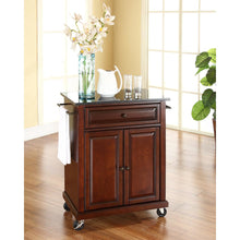 Load image into Gallery viewer, Compact Granite Top Kitchen Cart Mahogany/Black
