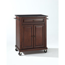 Load image into Gallery viewer, Compact Granite Top Kitchen Cart Mahogany/Black
