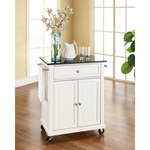 Load image into Gallery viewer, Compact Granite Top Kitchen Cart White/Black

