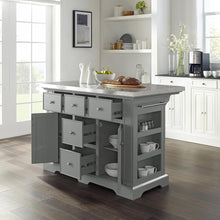 Load image into Gallery viewer, Julia Stainless Steel Top Kitchen Island Gray/Stainless Steel
