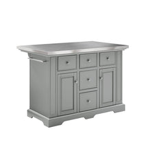 Load image into Gallery viewer, Julia Stainless Steel Top Kitchen Island Gray/Stainless Steel
