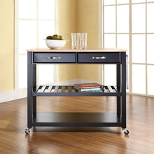 Load image into Gallery viewer, Wood Top Kitchen Prep Cart Black/Natural
