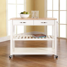 Load image into Gallery viewer, Wood Top Kitchen Prep Cart White/Natural
