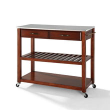 Load image into Gallery viewer, Stainless Steel Top Kitchen Prep Cart Cherry/Stainless Steel
