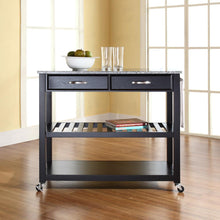 Load image into Gallery viewer, Granite Top Kitchen Prep Cart Black/Gray
